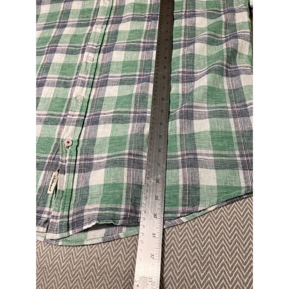 Weatherproof Vintage Men’s Washable Linen Short Sleeve Woven Shirt Green XXL - Picture 6 of 9